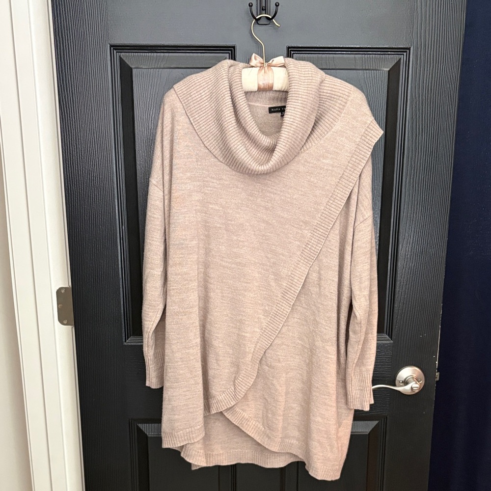 Elegant Cowl Neck Sweater in Soft Beige